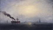 James Hamilton Foggy Morning on the Thames oil on canvas